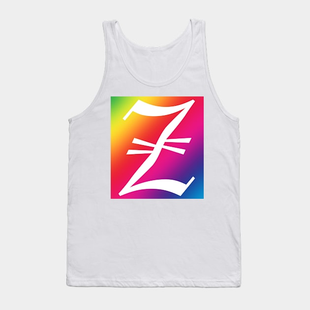 Rainbow White Letter Z Tank Top by Ven0mBlast